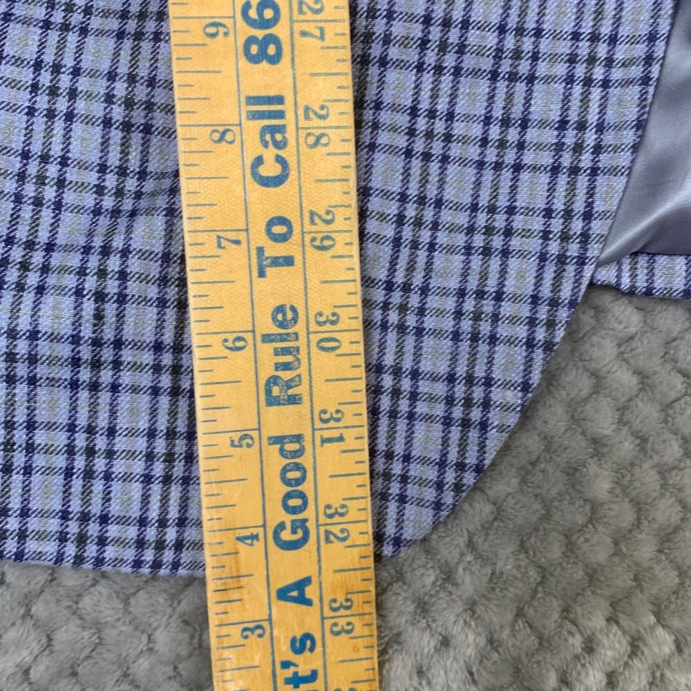 Lauren‎ Ralph Lauren Blazer Mens 44L Blue Plaid Linen Sport Coat 2 Button - Picture 11 of 15